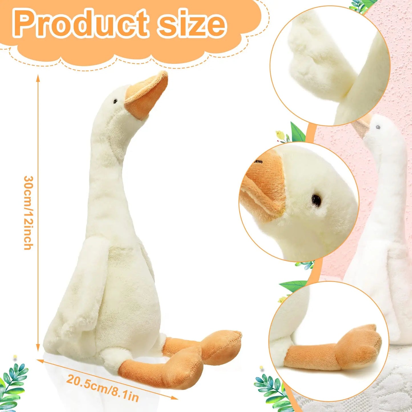 One Silly Goose Plush Stuffed Animal Toy,Swan Stuffed Animal,Funny Duck Plush Swan Toys Gifts for Birthday Favor Baby Shower