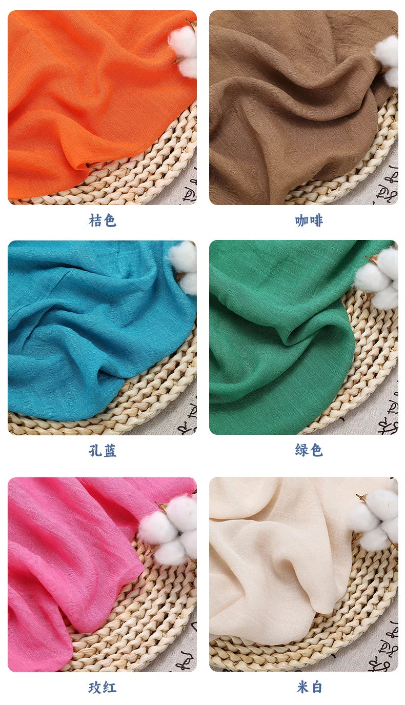 Solid Color Soft Cotton And Linen Fabric With Pleated Texture Breathable Fabric Sewn Shirt And Dress DIY Home Textile Fabric