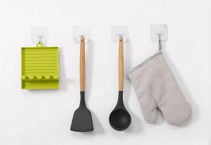 Kitchen Spoon Holder Spatula Rack Organizer Pot Lid Stand Kitchen Accessories Gadgets Tools Home Camping Picnic Non-slip Pad