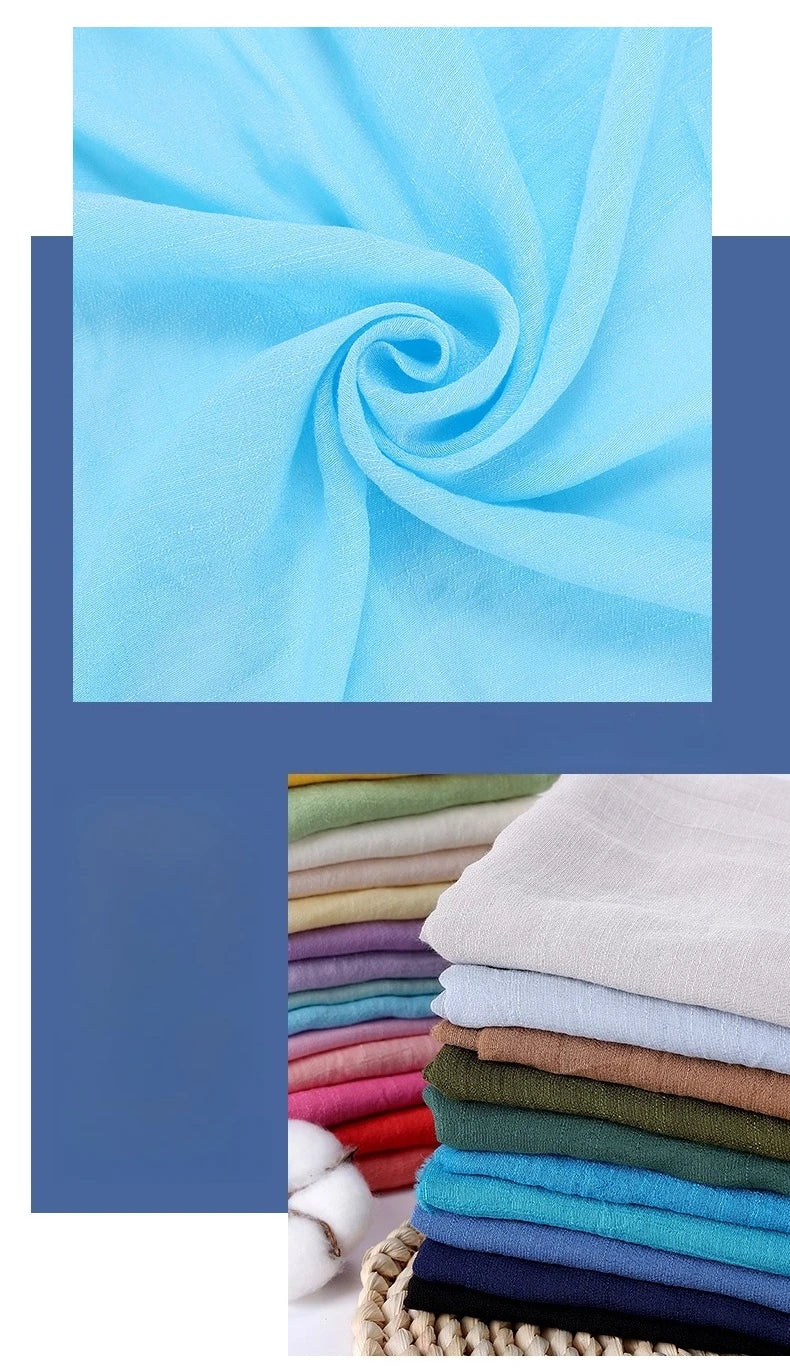 Solid Color Soft Cotton And Linen Fabric With Pleated Texture Breathable Fabric Sewn Shirt And Dress DIY Home Textile Fabric