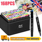 80/120/168 Colours Dual-Tip Alcohol Markers Set With Stand, Permanent Alcohol Marker Pens For Adults Artists, Permanent Art Mark
