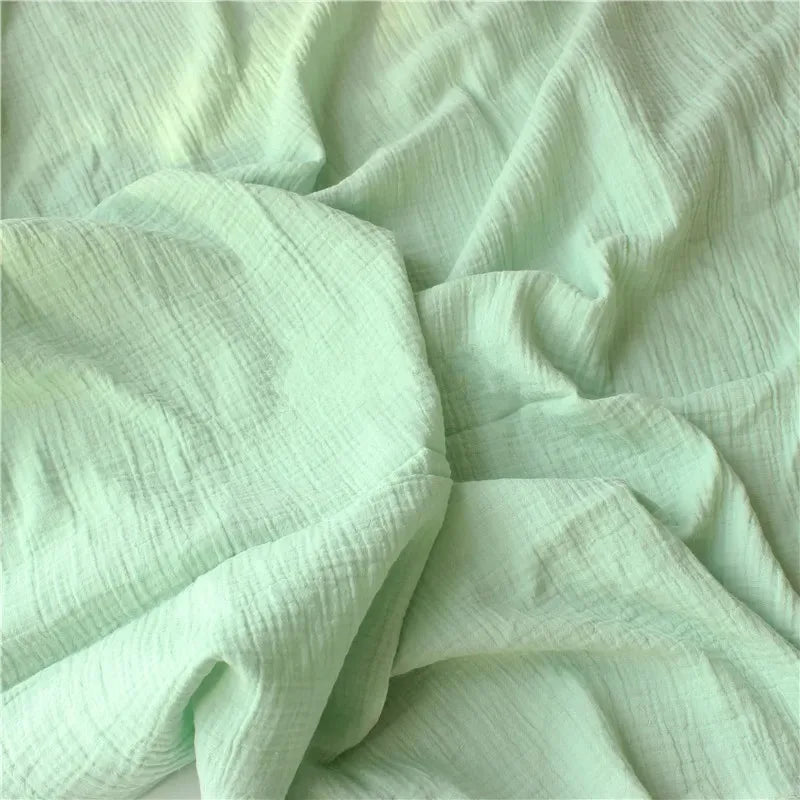 Pure Color Printed Cotton Crepe Fabric 100% Cotton Material For Patchwork DIY Sewing Sleepwear Bedding Home Textile For Baby