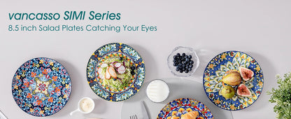 vancasso 6/12 Piece Porcelain Dinner Plates Crockery Breakfast Plate Set Scratch Resistant Flat Plates Dinnerware Set for 6