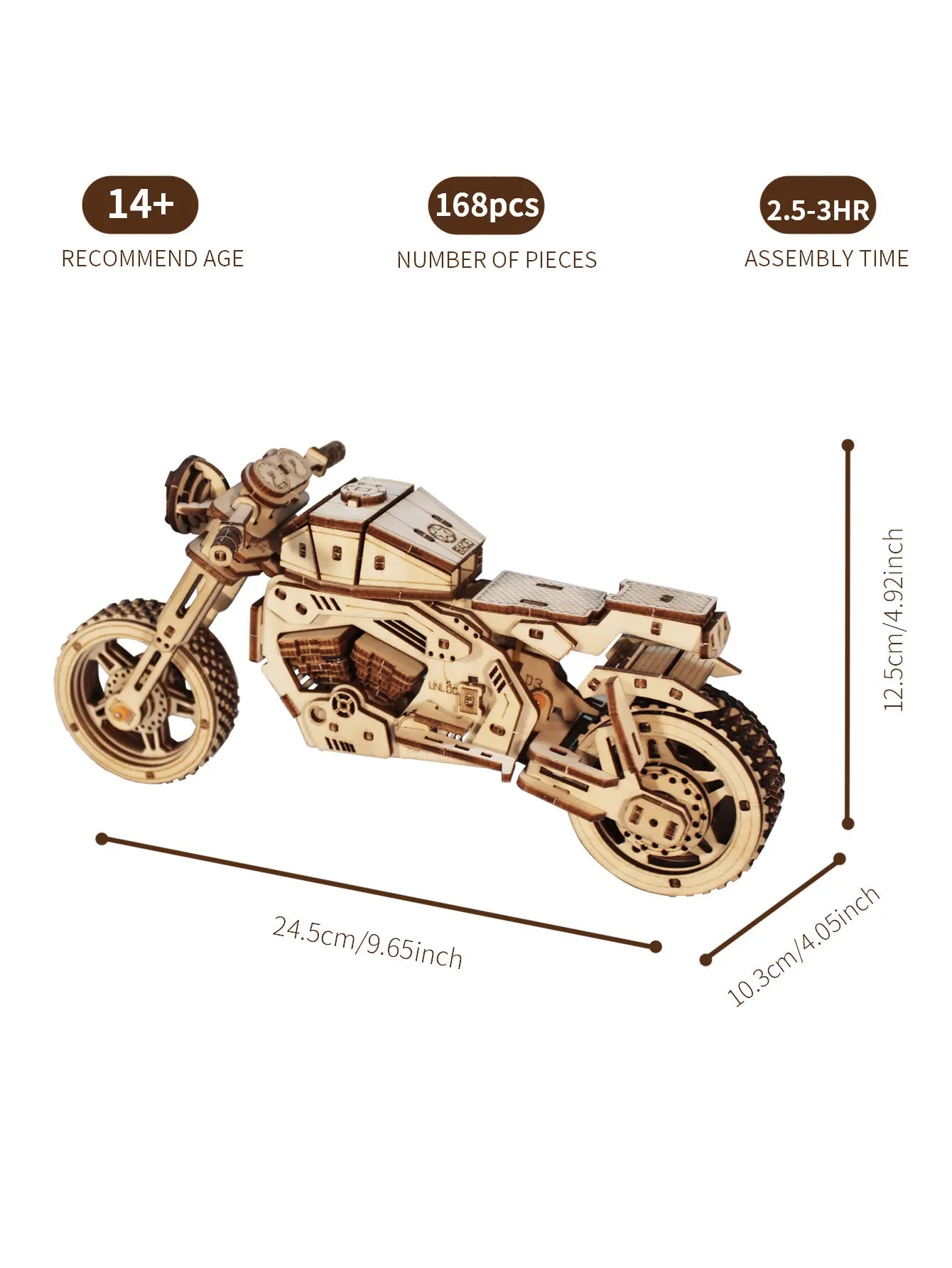3D Wooden Puzzle For Adults Motorcycle Model Kits  Handmade DIY Craft Christmas Gift