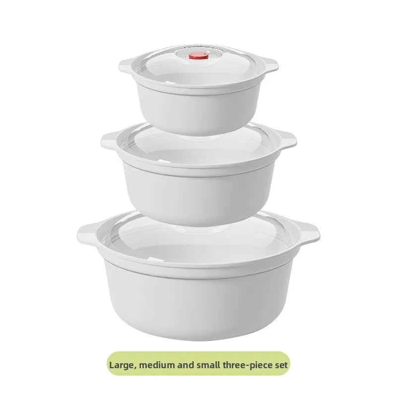 Microwavable Heating Bowl Plastic Food Grade BPA Free Cookware Kitchen Supplies Suitable for Boys and Girls Dishwasher Safe