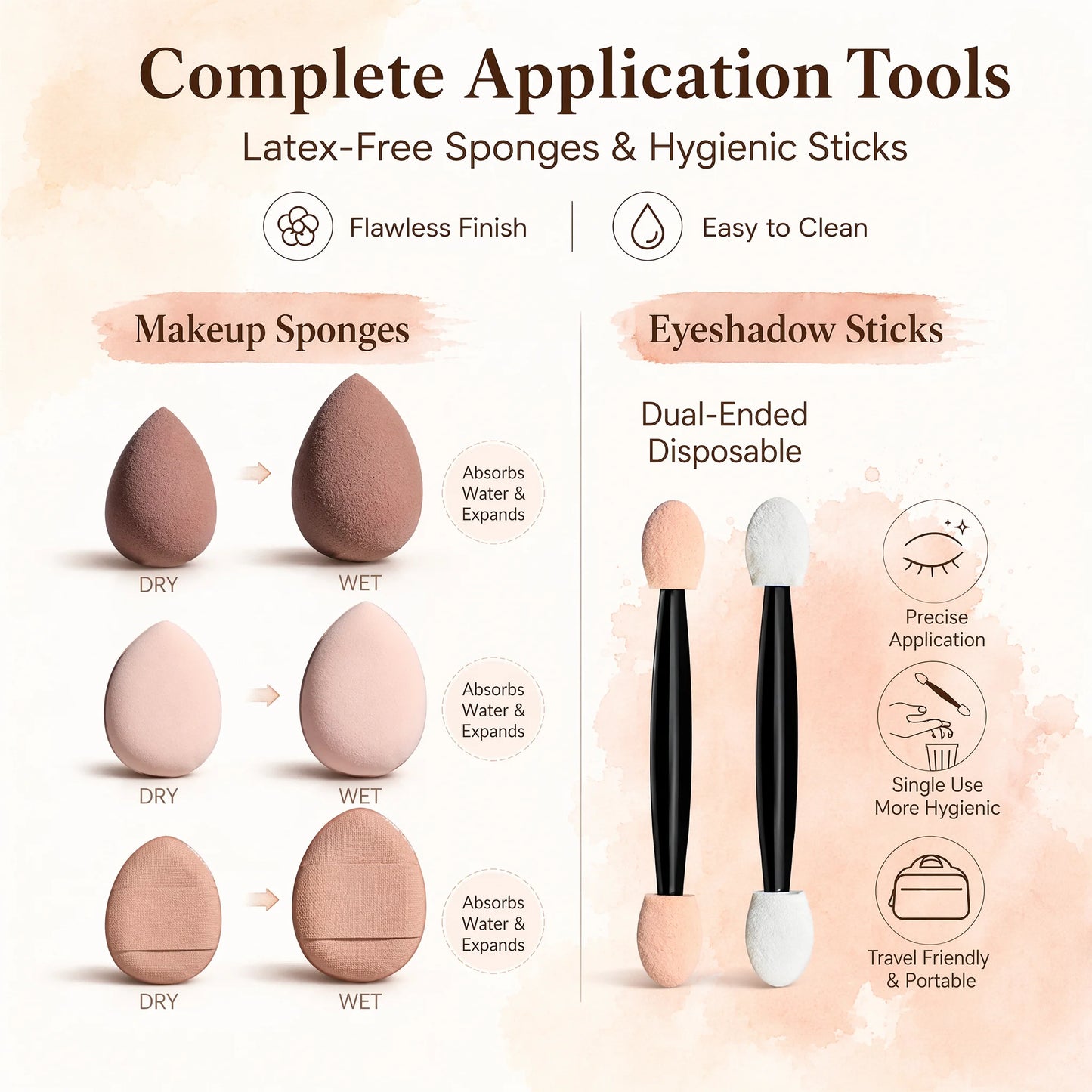 10Pcs Macaron Makeup Brush Set with Led Light Mirror Portable Travel Cosmetic Brushes Kit with Triangle Powder Puff Beauty Tools
