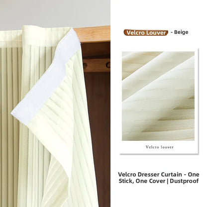Modern Simple Dustproof Cabinet Door Curtain Magic Stick Shelf Concealment Curtain Window Screen Door Curtain Home Decor