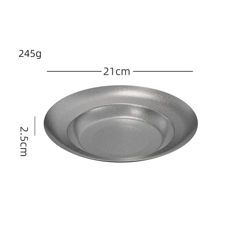 Retro Cutlery Set Plates Dinnerware Bowls Dining Plates Sauce Dish Fruit Bowl Double Wall Cup 304 Stainless Steel Cutlery