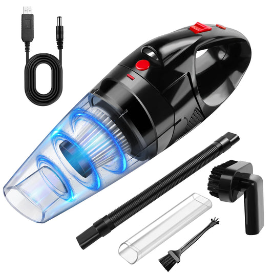 Handheld Vacuum Cleaner Cordless, Mini Portable Hand Held Vacuum Cleaner Rechargeable with HEPA Filters and LED Light,for Car
