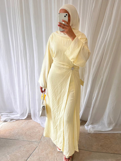 Eid Women Dress Muslim Solid Modest Abaya Dubai Vestidos Largos Long Dresses Kaftan Arab Robe Party Caftan Jalabiya Ramadan 2025
