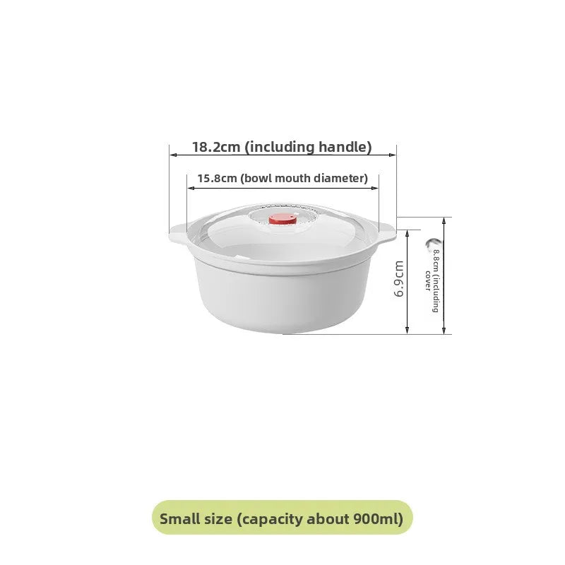 Microwavable Heating Bowl Plastic Food Grade BPA Free Cookware Kitchen Supplies Suitable for Boys and Girls Dishwasher Safe