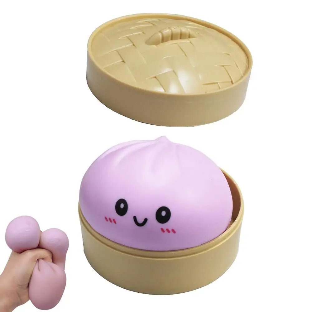 Large Dumpling Squishy Plush Toy Soft PET Stuffed Hug Pillow Adorable Steamer Design Home Decoration Stress Relief Toy for Kids