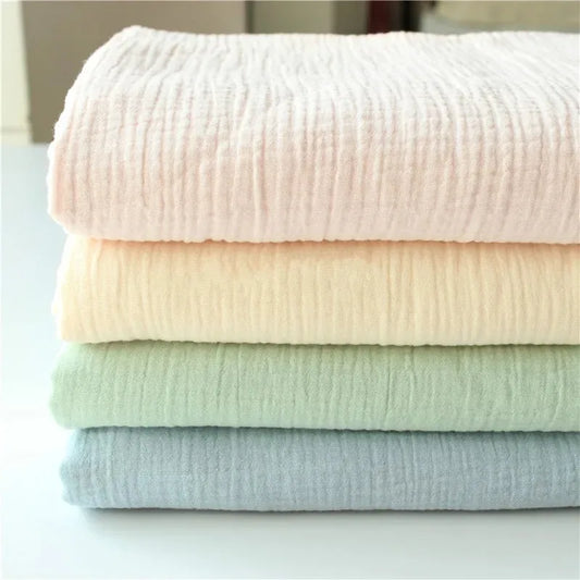 Pure Color Printed Cotton Crepe Fabric 100% Cotton Material For Patchwork DIY Sewing Sleepwear Bedding Home Textile For Baby