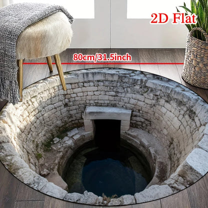 Soft Fluffy Round Area Rug Non Slip Machine Washable Entryway Living Room Bedroom Patio Garden Decor Indoor Outdoor Carpet