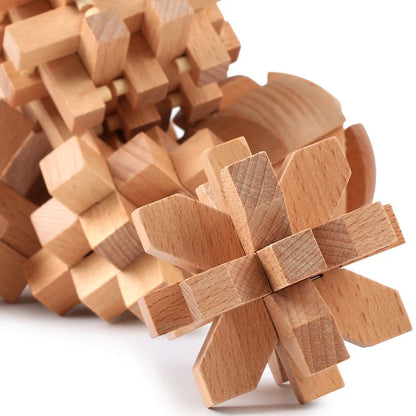 Lu Ban Puzzle Wooden Brain Toys IQ Games Children And Adults Casse Tete Rompecabezas 3D De Madera Juegos De Inteligencia