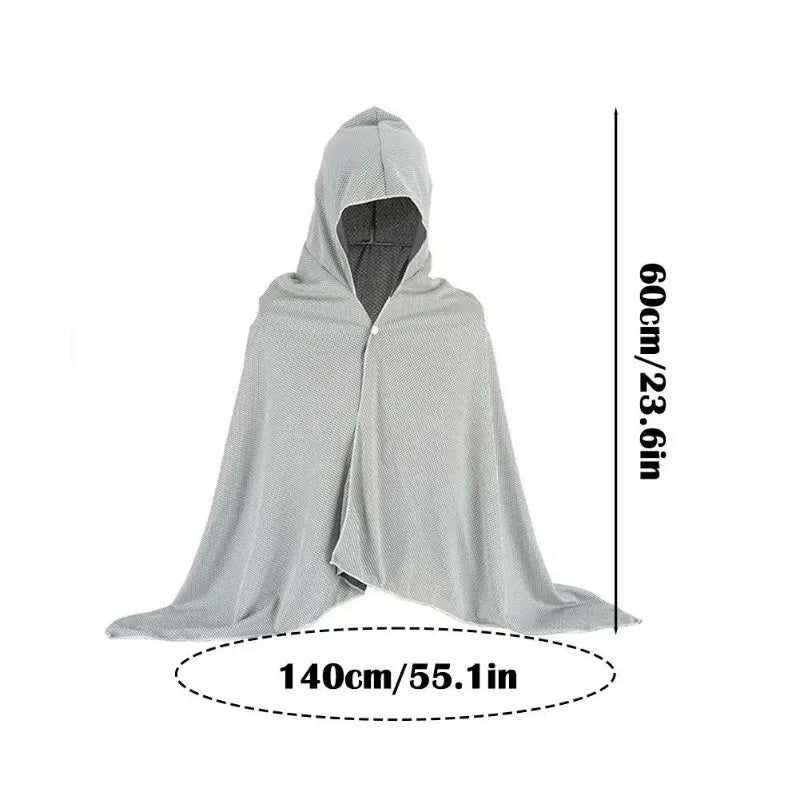 60*140cm Ice Cool Towel Beach Poncho Cover Up Quick Dry Super Absorbent Oversized Hoody Towel Wrap For Swimming Beach Pool Party