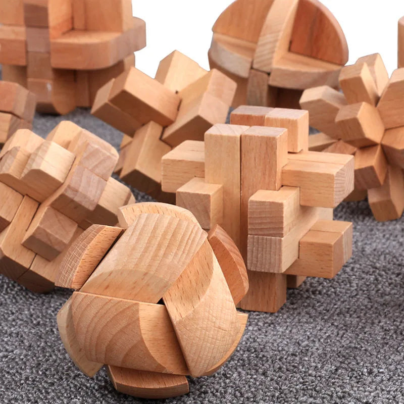 Lu Ban Puzzle Wooden Brain Toys IQ Games Children And Adults Casse Tete Rompecabezas 3D De Madera Juegos De Inteligencia