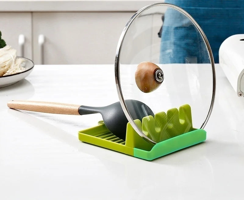 Kitchen Spoon Holder Spatula Rack Organizer Pot Lid Stand Kitchen Accessories Gadgets Tools Home Camping Picnic Non-slip Pad
