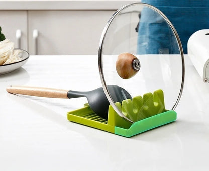 Kitchen Spoon Holder Spatula Rack Organizer Pot Lid Stand Kitchen Accessories Gadgets Tools Home Camping Picnic Non-slip Pad