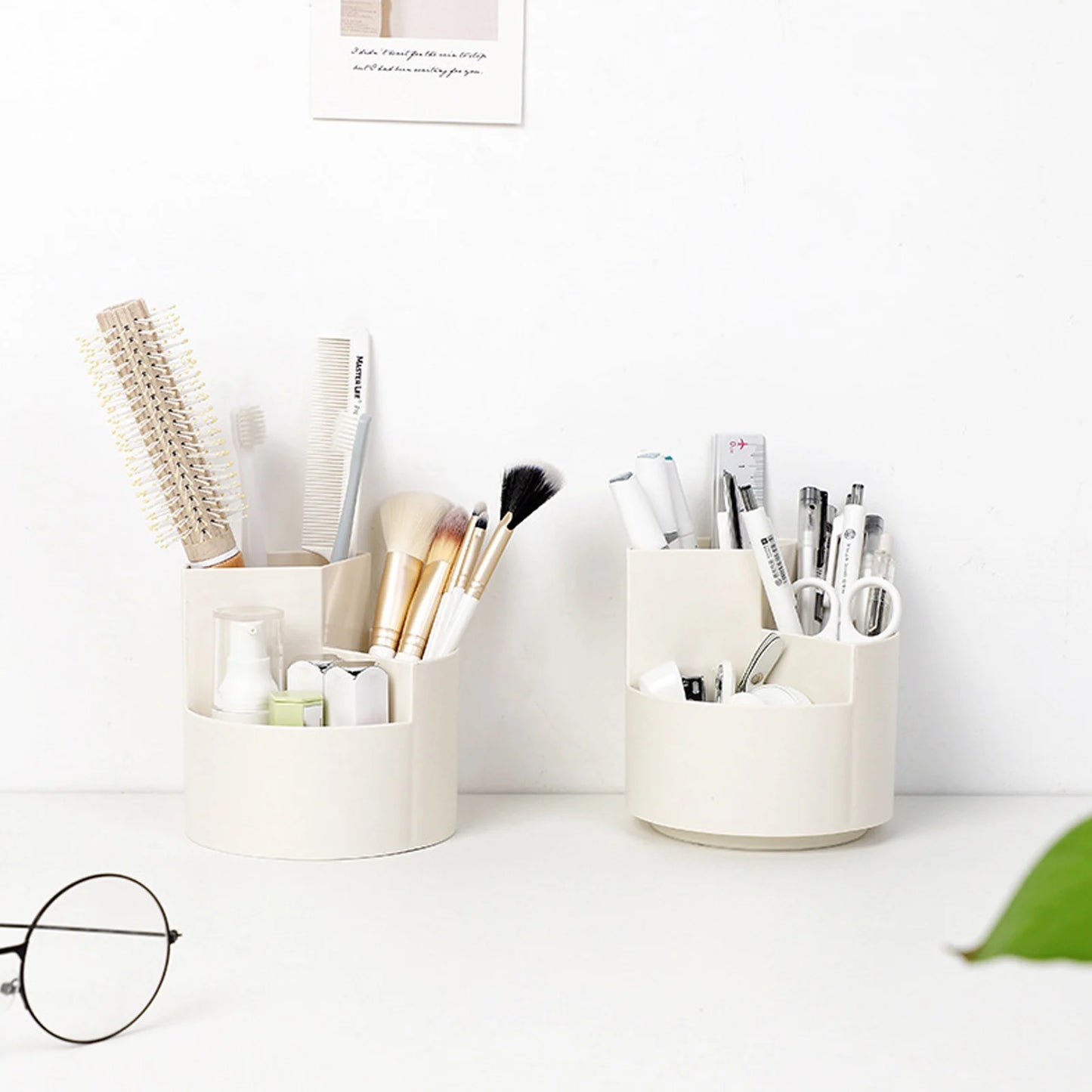 1Pc 360-Degree Rotating Storage Rack, Large-Capacity Cosmetics and Skin Care Product Desktop Organizer, Multi-Functional Rotating Pen Holder, Stationery Storage Box, Office Desk Christmas Gift