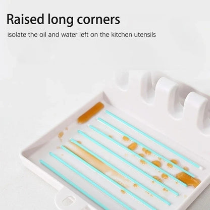 Kitchen Spoon Holder Spatula Rack Organizer Pot Lid Stand Kitchen Accessories Gadgets Tools Home Camping Picnic Non-slip Pad