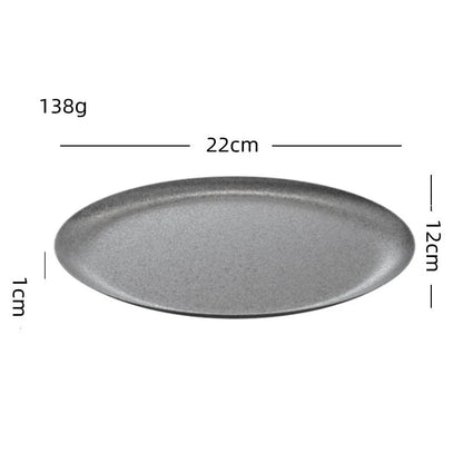 Retro Cutlery Set Plates Dinnerware Bowls Dining Plates Sauce Dish Fruit Bowl Double Wall Cup 304 Stainless Steel Cutlery