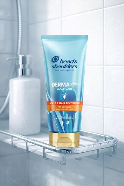 Head & Shoulders Derma X Pro Scalp & Hair Revitaliser Conditioner 200ml for Dry Scalp Thinning Hair with Niacinamide & Aloe