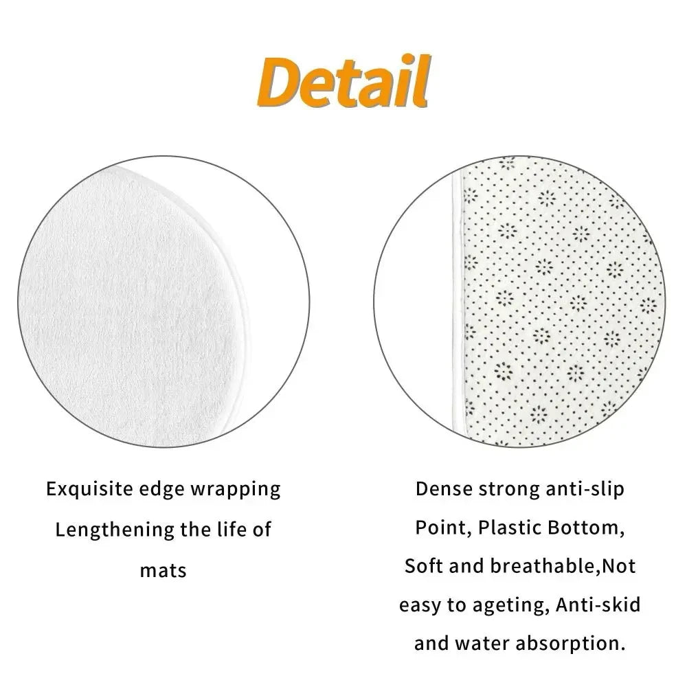 Soft Fluffy Round Area Rug Non Slip Machine Washable Entryway Living Room Bedroom Patio Garden Decor Indoor Outdoor Carpet