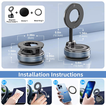 Magnetic Car Phone Holders Vacuum Suction Mobile Phone Vehicular Holder Rotate 360° Navigation Universal Stand For Cell Phone
