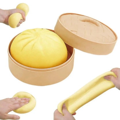 Large Dumpling Squishy Plush Toy Soft PET Stuffed Hug Pillow Adorable Steamer Design Home Decoration Stress Relief Toy for Kids