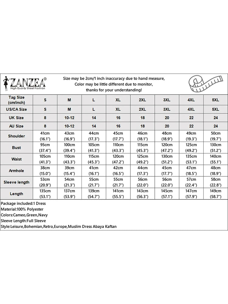 ZANZEA Fashion Women Long Lantern Sleeve Muslim Abaya Sundress Embroidery Maxi Dresses IsIamic Robe Kaftan Buttons Vestidos 2025