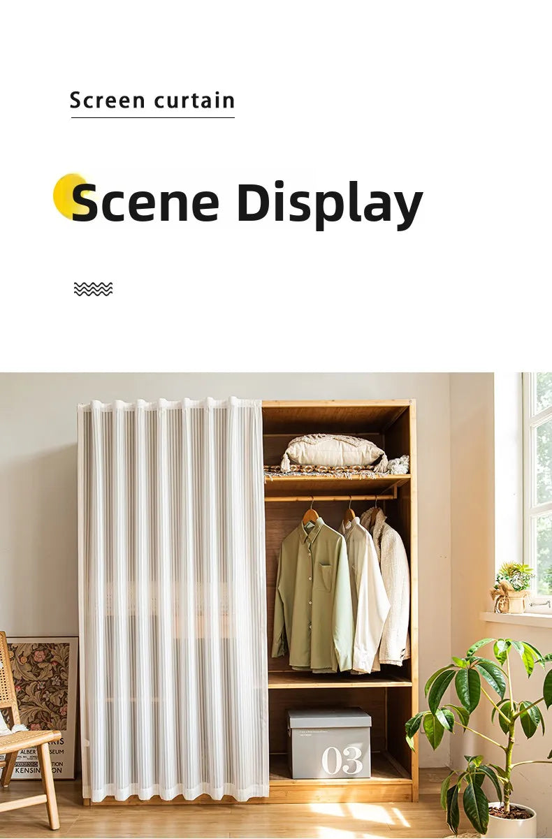 Modern Simple Dustproof Cabinet Door Curtain Magic Stick Shelf Concealment Curtain Window Screen Door Curtain Home Decor
