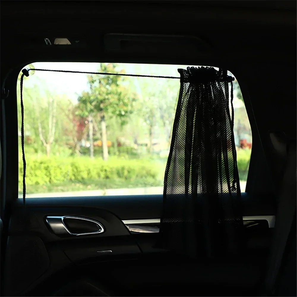 Car Sunshade Curtain Universal Summer Car Window Sunscreen Curtain Heat Insulation Interior Protection for Auto Decoration