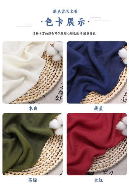 Solid Color Soft Cotton And Linen Fabric With Pleated Texture Breathable Fabric Sewn Shirt And Dress DIY Home Textile Fabric