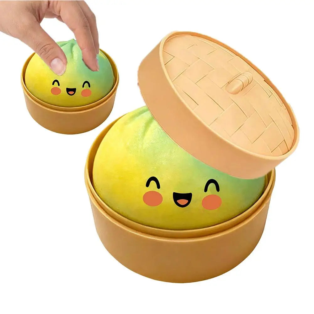 Large Dumpling Squishy Plush Toy Soft PET Stuffed Hug Pillow Adorable Steamer Design Home Decoration Stress Relief Toy for Kids