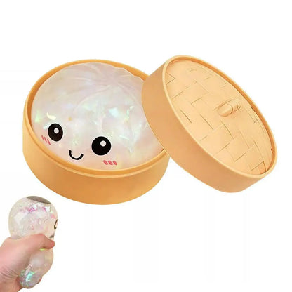 Large Dumpling Squishy Plush Toy Soft PET Stuffed Hug Pillow Adorable Steamer Design Home Decoration Stress Relief Toy for Kids