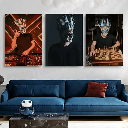 DJ B-Boris Brejcha Poster HD Art Sticky Wall Waterproof For Bedroom Game Room Wall Home Decor Gifts
