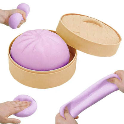 Large Dumpling Squishy Plush Toy Soft PET Stuffed Hug Pillow Adorable Steamer Design Home Decoration Stress Relief Toy for Kids