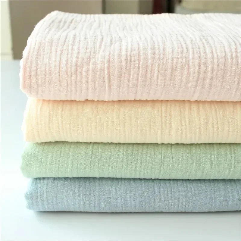 Pure Color Printed Cotton Crepe Fabric 100% Cotton Material For Patchwork DIY Sewing Sleepwear Bedding Home Textile For Baby