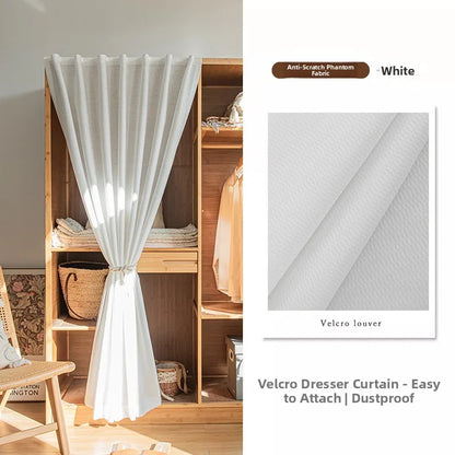 Modern Simple Dustproof Cabinet Door Curtain Magic Stick Shelf Concealment Curtain Window Screen Door Curtain Home Decor