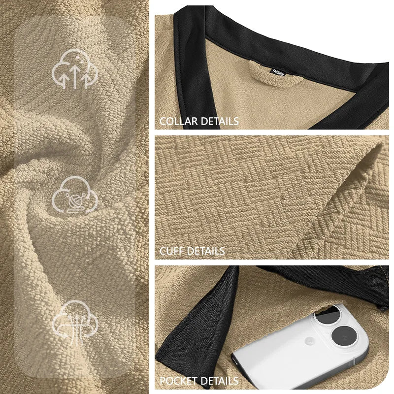 Men Terry Cloth Long Bathrobe Belted Design Double Pockets Casual Home Loungewear Loose Hotel Vacation Night Gown