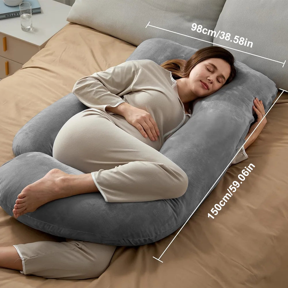 Pregnancy Pillow G-Shaped Maternity For Sleeping With Removable Cotton Cover 98*150cm UK