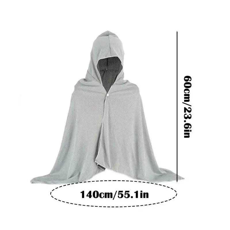 60*140cm Ice Cool Towel Beach Poncho Cover Up Quick Dry Super Absorbent Oversized Hoody Towel Wrap For Swimming Beach Pool Party
