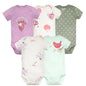 Summer Baby Clothes 5 Pack Cotton Short Sleeve Bodysuit Unisex Newborn Rompers Soft Breathable Infant Jumpsuit Clothing Set