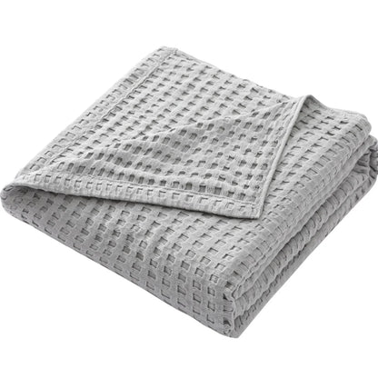 Premium Pure Cotton Waffle Weave Thermal Blanket Soft Comfortable Throw Blankets Lightweight Bed Cover Bedspreads All Season