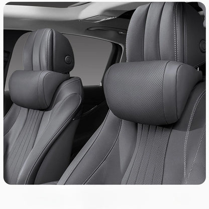 sk2026 New Luxury Nappa Car Headrest Ultra Soft Ergo-Designed Neck Support Hole-Punching Breathable All-Season Zero Pressure Fluffy Neck Support Easy Install Most Vehiclesa