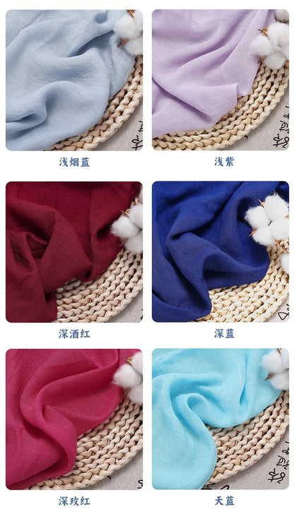 Solid Color Soft Cotton And Linen Fabric With Pleated Texture Breathable Fabric Sewn Shirt And Dress DIY Home Textile Fabric