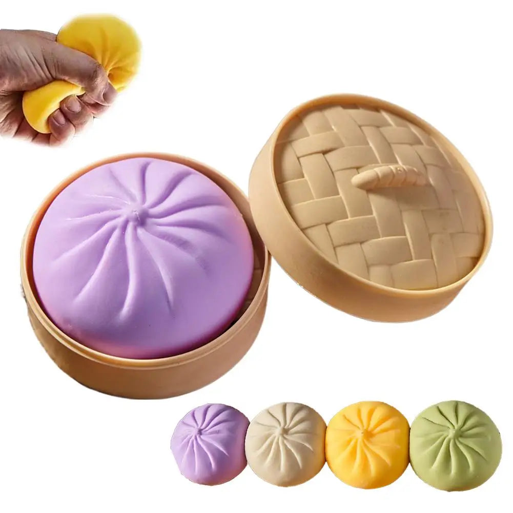 Large Dumpling Squishy Plush Toy Soft PET Stuffed Hug Pillow Adorable Steamer Design Home Decoration Stress Relief Toy for Kids