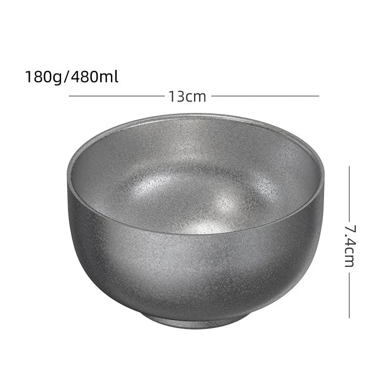 Retro Cutlery Set Plates Dinnerware Bowls Dining Plates Sauce Dish Fruit Bowl Double Wall Cup 304 Stainless Steel Cutlery
