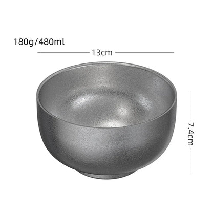 Retro Cutlery Set Plates Dinnerware Bowls Dining Plates Sauce Dish Fruit Bowl Double Wall Cup 304 Stainless Steel Cutlery